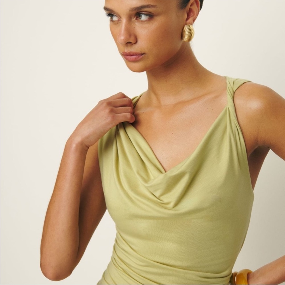 NWT Reformation Anastasia Knit Dress in Lemongrass / Size S - Picture 4 of 5